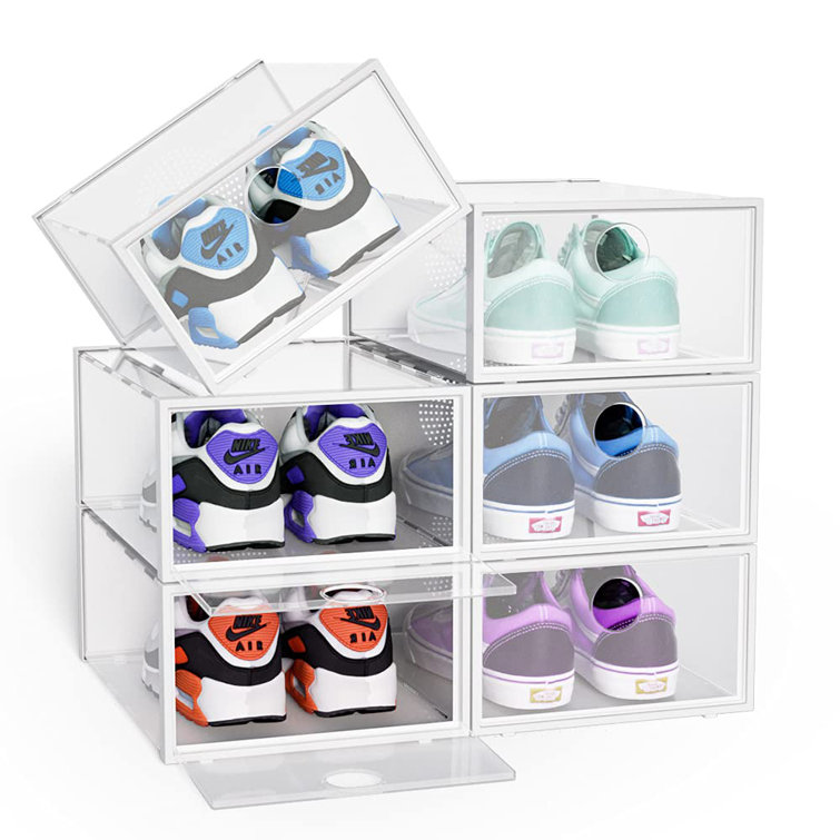 Rebrilliant Clear Stackable Plastic Storage Containers, Sneaker Shoe